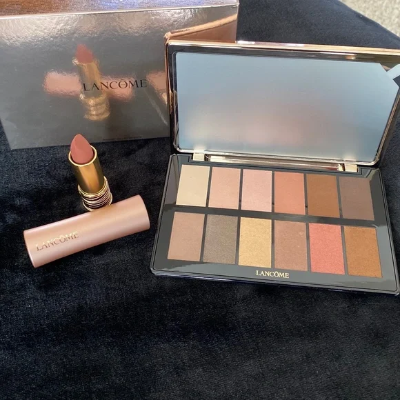 NEW Lancome 2024 Holiday Rose Gold palette eyeshadow/210 Lancome lipstick bundle